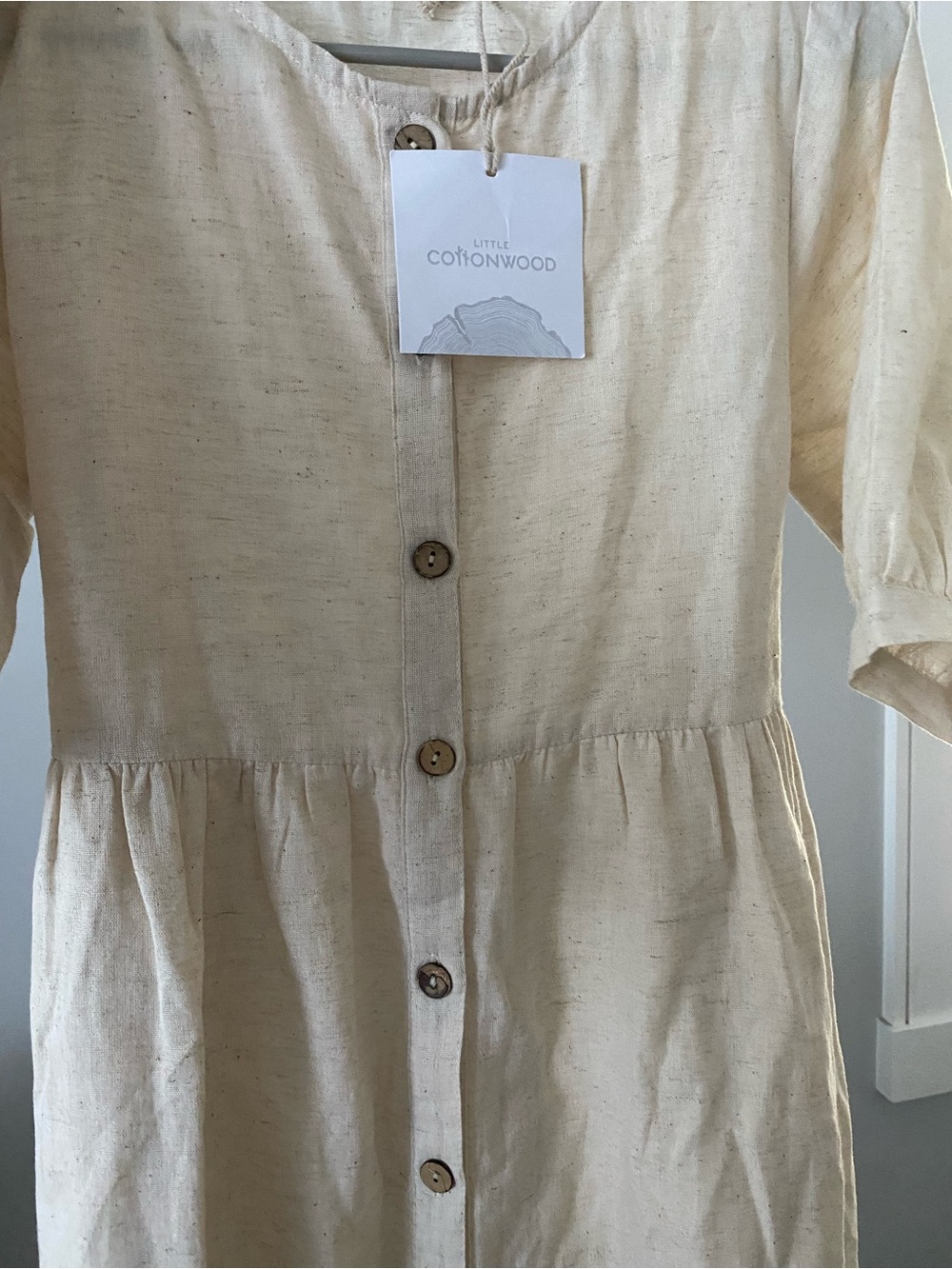 Cottonwood Linen cotton blend Button-Front Midi Dress - Picture 4 of 7